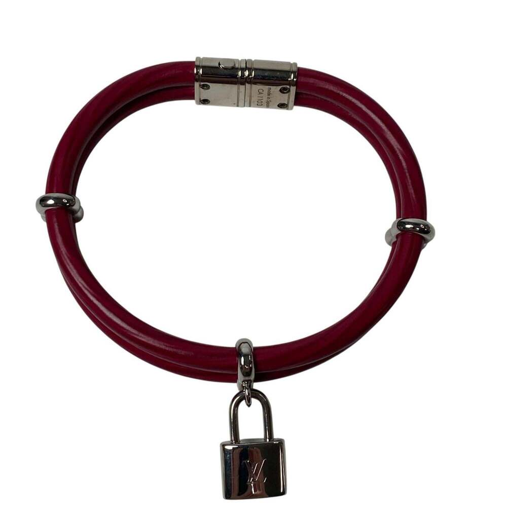 LOUIS VUITTON Red Leather Charm Bracelet - Picture 5 of 11